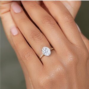 10k solid gold 3 carat diamond engagement ring